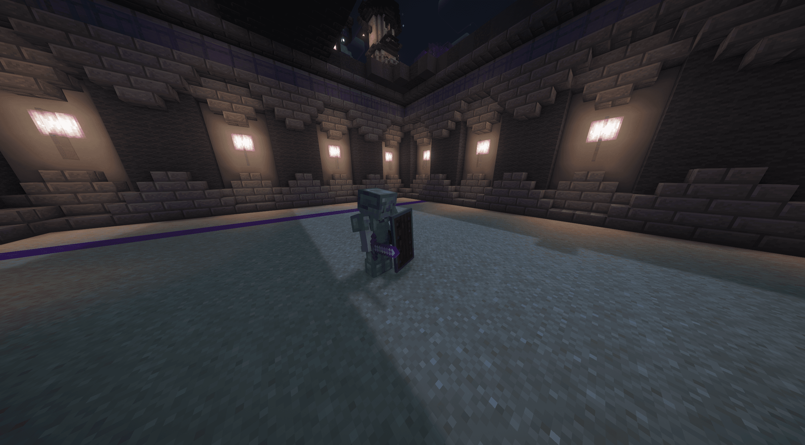 In-game screenshot of a 1v1 duel arena.